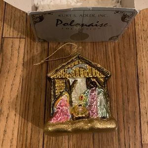 Kurt Adler Polonaise Polish Glass Ornament - Nativity Creche